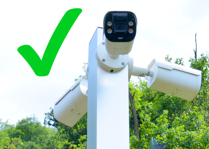 Poles for security cameras